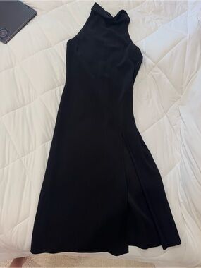 Black Sleeveless Turtleneck Dress